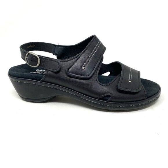 Spring Step Karina Sandals Black Leather - Picture 1 of 8